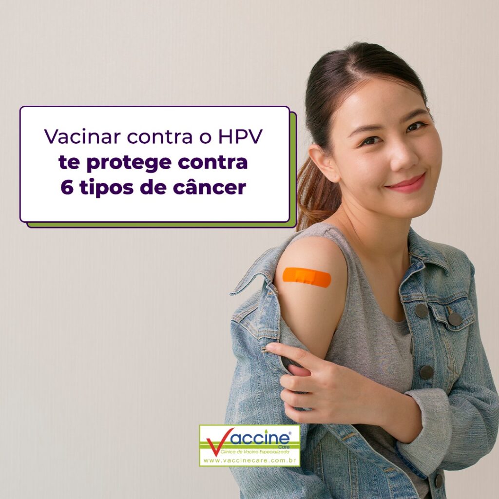 Vacinar contra o HPV te protege contra 6 tipos de câncer. 