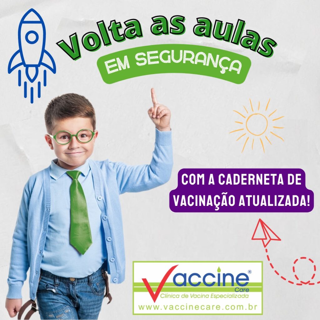 Volta às aulas com segurança com a caderneta de vacinação atualizada!