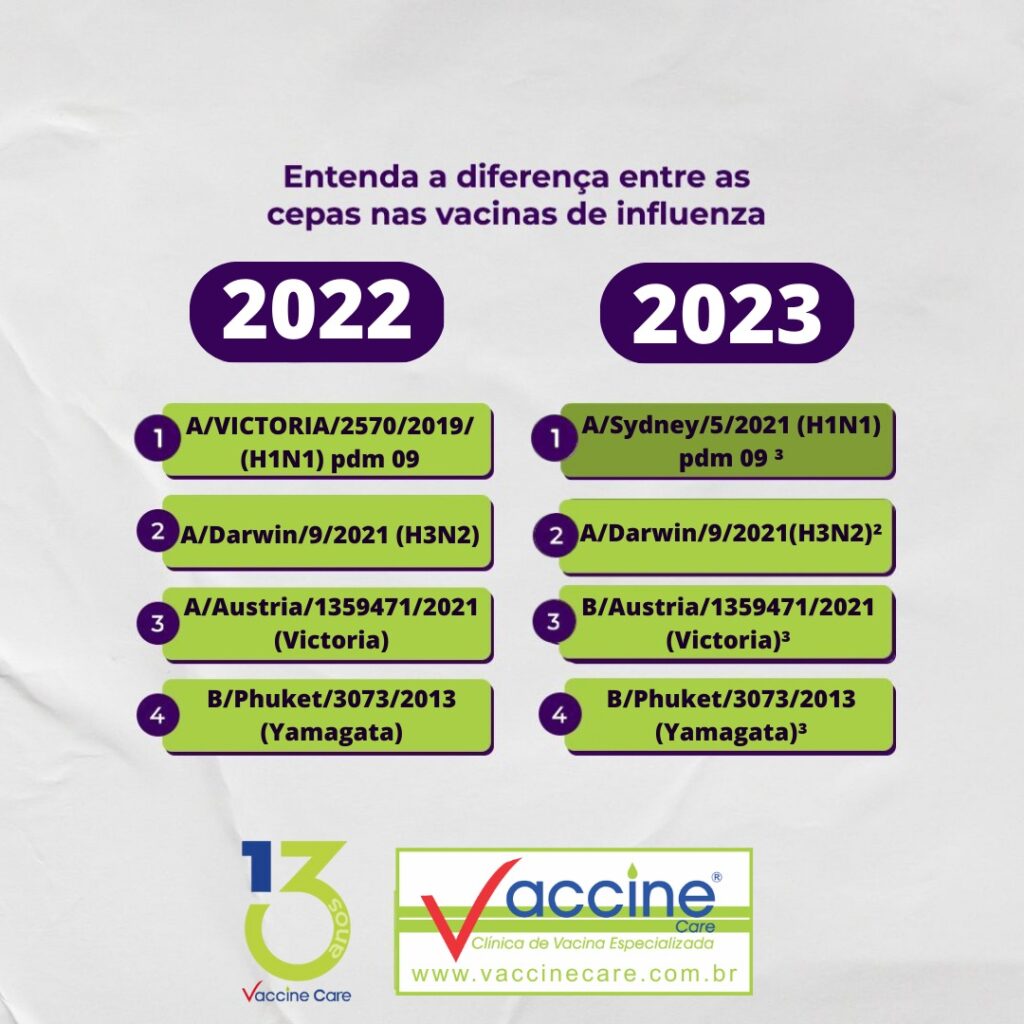 Entenda a diferença entre as cepas nas vacinas de influência.